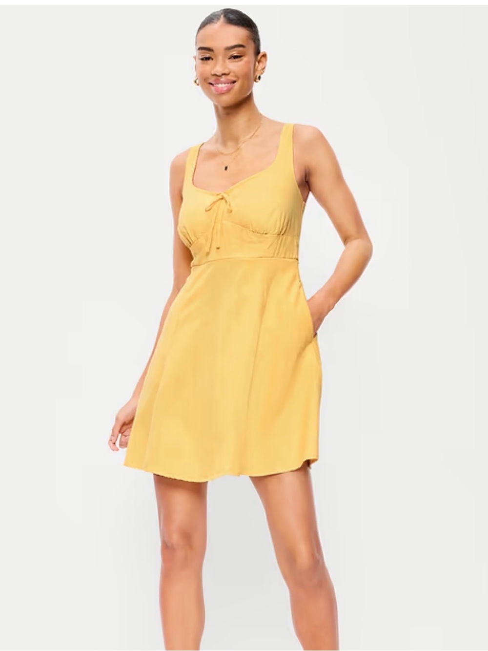 NWOT Old Navy Yellow Fit and Flare Mini Dress